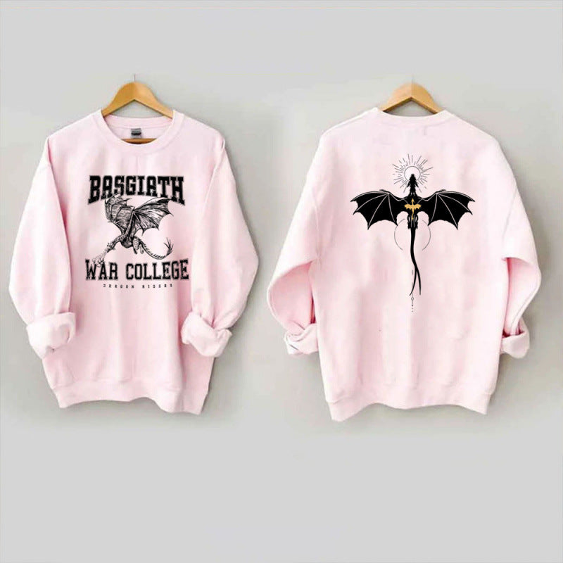 Women's sweatshirt with creative dragon motif and unique college design Lisslune