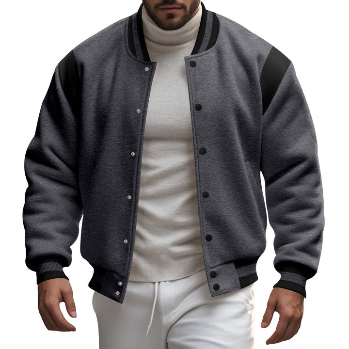 Men's casual college jacket with contrast details Lisslune