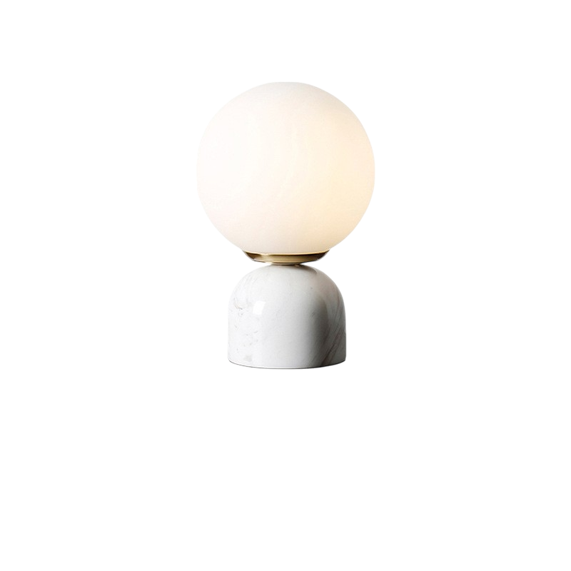 Lisslune | Marnor | Marble Table Lamp with Glass Shade – Scandinavian Minimalist Design
