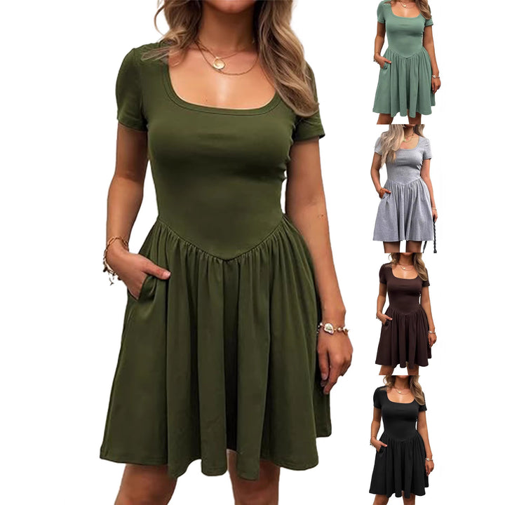 Damen Kurzarm Kleid Lisslune