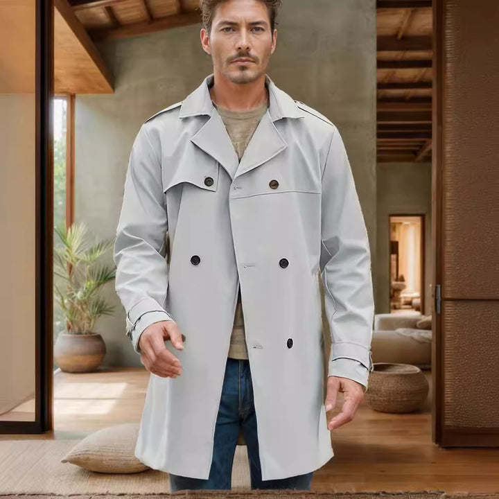 Men's stylish trench coat with practical side pockets and removable inner lining Lisslune