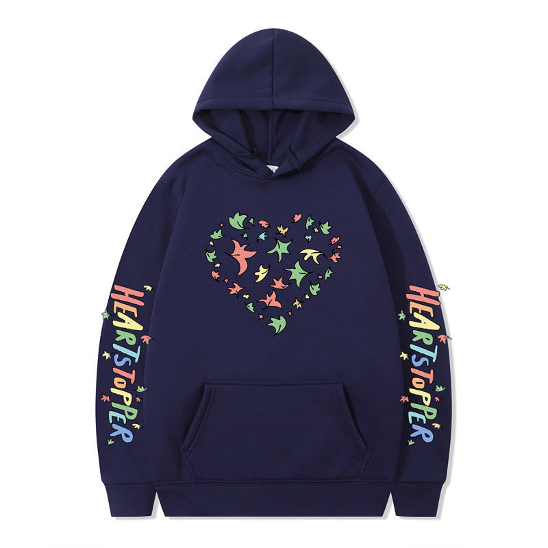 Women's hoodie with creative heart and leaf design Lisslune