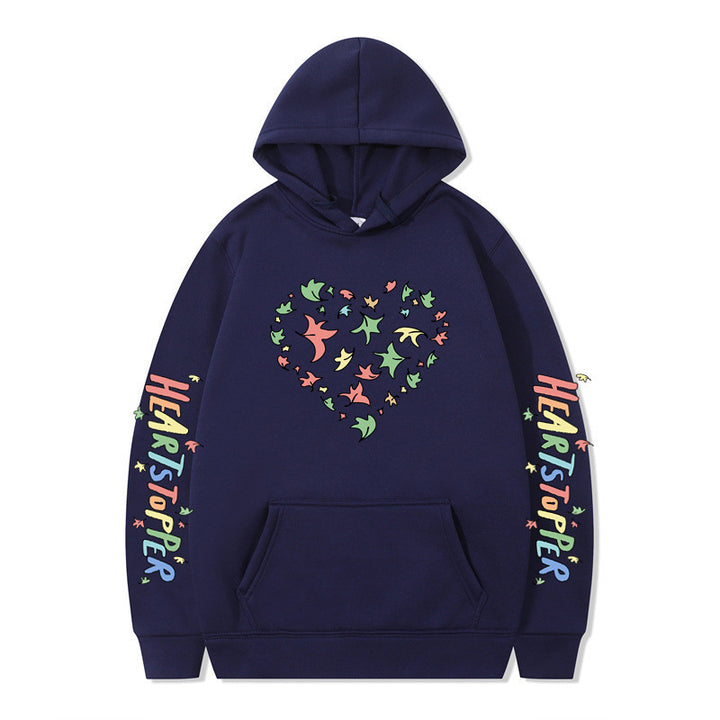 Women's hoodie with creative heart and leaf design Lisslune