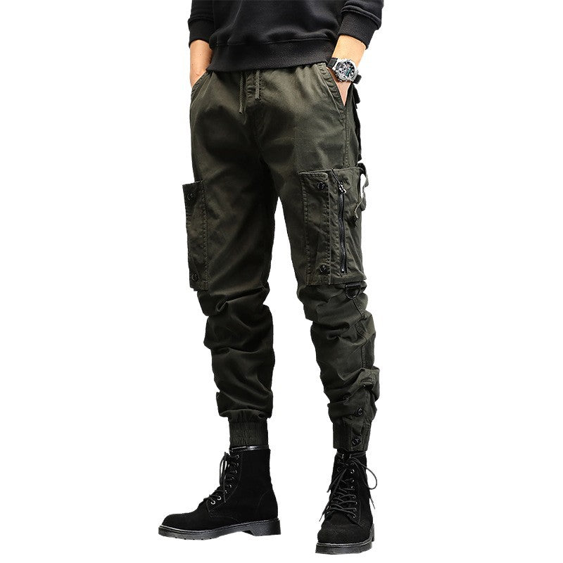 Men's cargo pants with stylish zip pockets and elastic waistband Lisslune