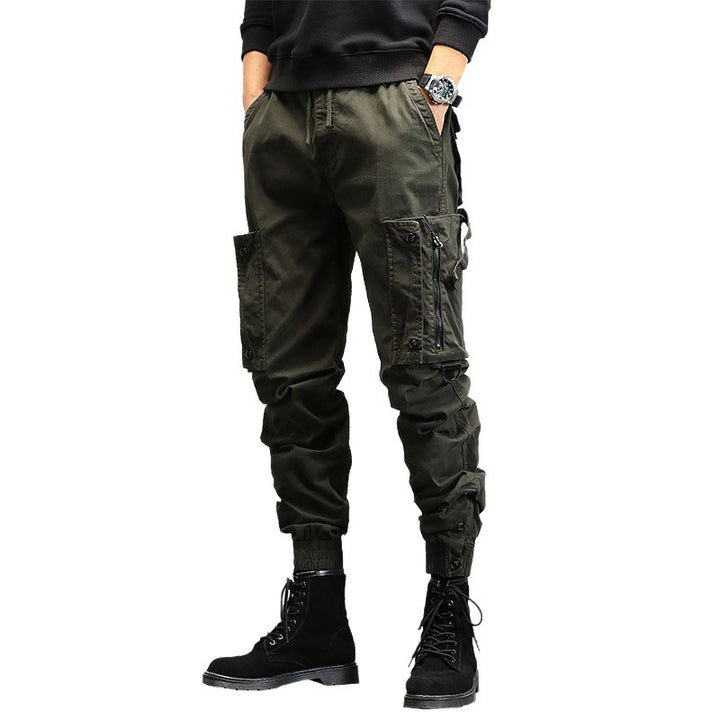 Men's cargo pants with stylish zip pockets and elastic waistband Lisslune