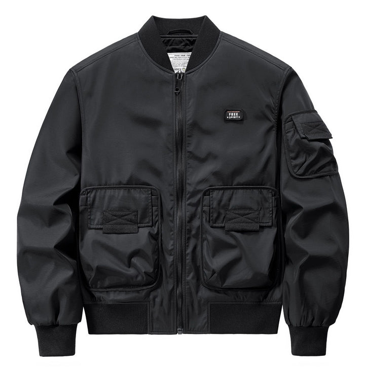 Men's Bomber Jacket with Multifunctional Pockets Lisslune