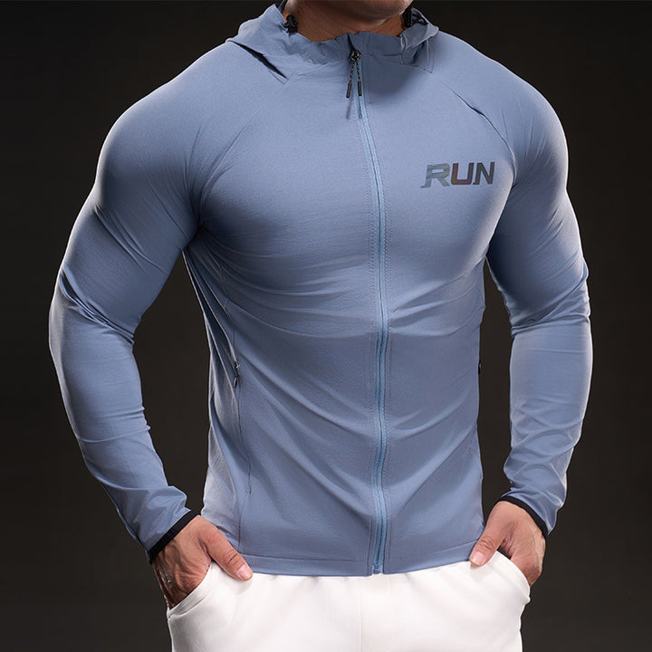 Men's Training Jacket with Breathable Properties and High Collar Lisslune