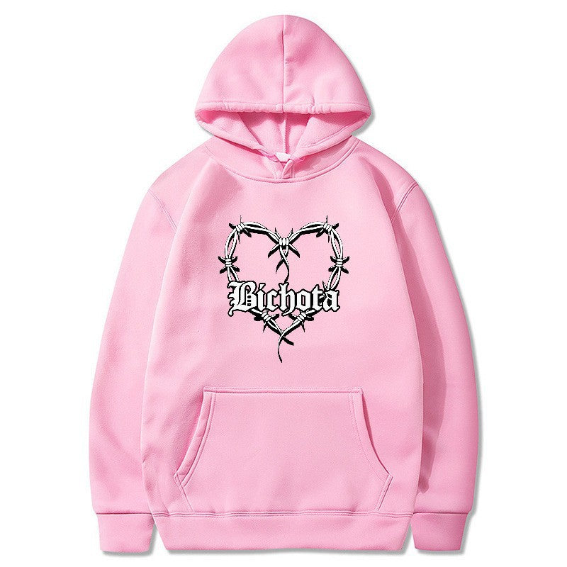 Women's hoodie with unique heart design and embroidered lettering Lisslune