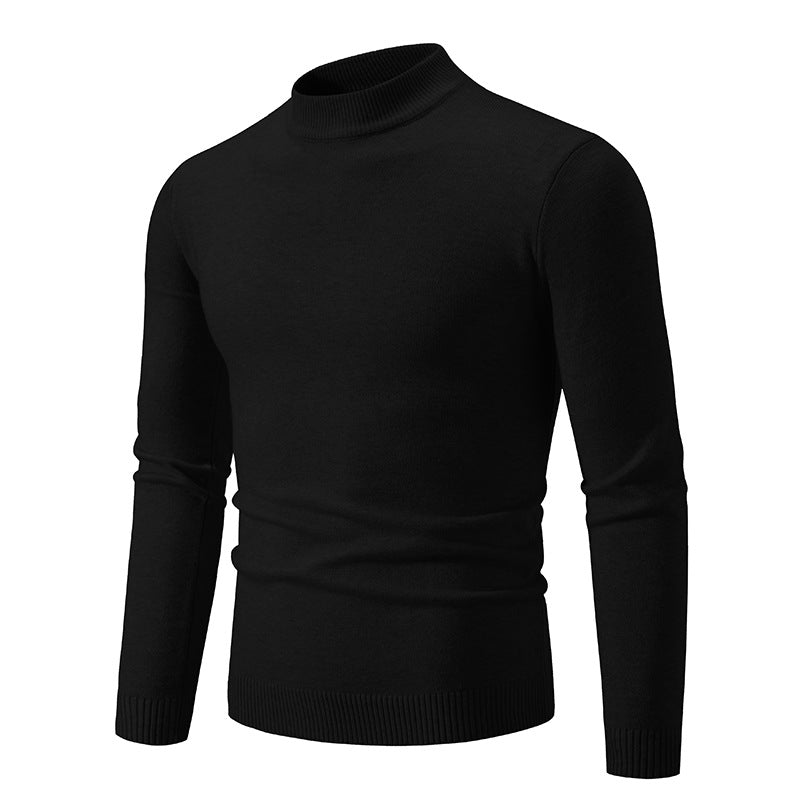 Men's fine knit sweater with high collar and elastic cuffs Lisslune
