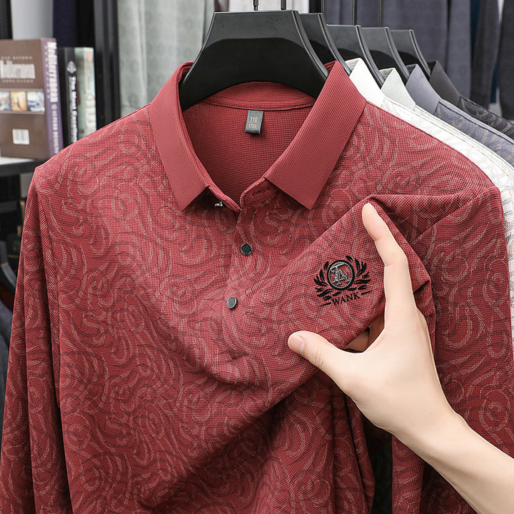 Men's polo shirt with modern textured design Lisslune