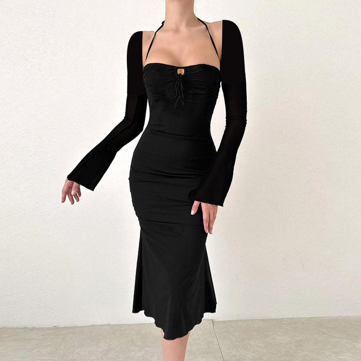 Ladies Figure-Flattering Maxi Dress with Stylish Lacing and Elegant Sleeves Lune London