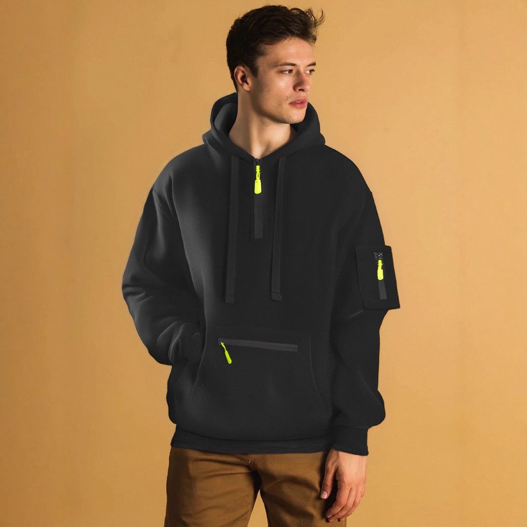 Men's stylish hoodie with innovative zipper elements Lisslune