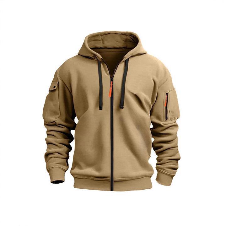 Men's hoodie jacket with functional zip pockets and modern cut Lisslune