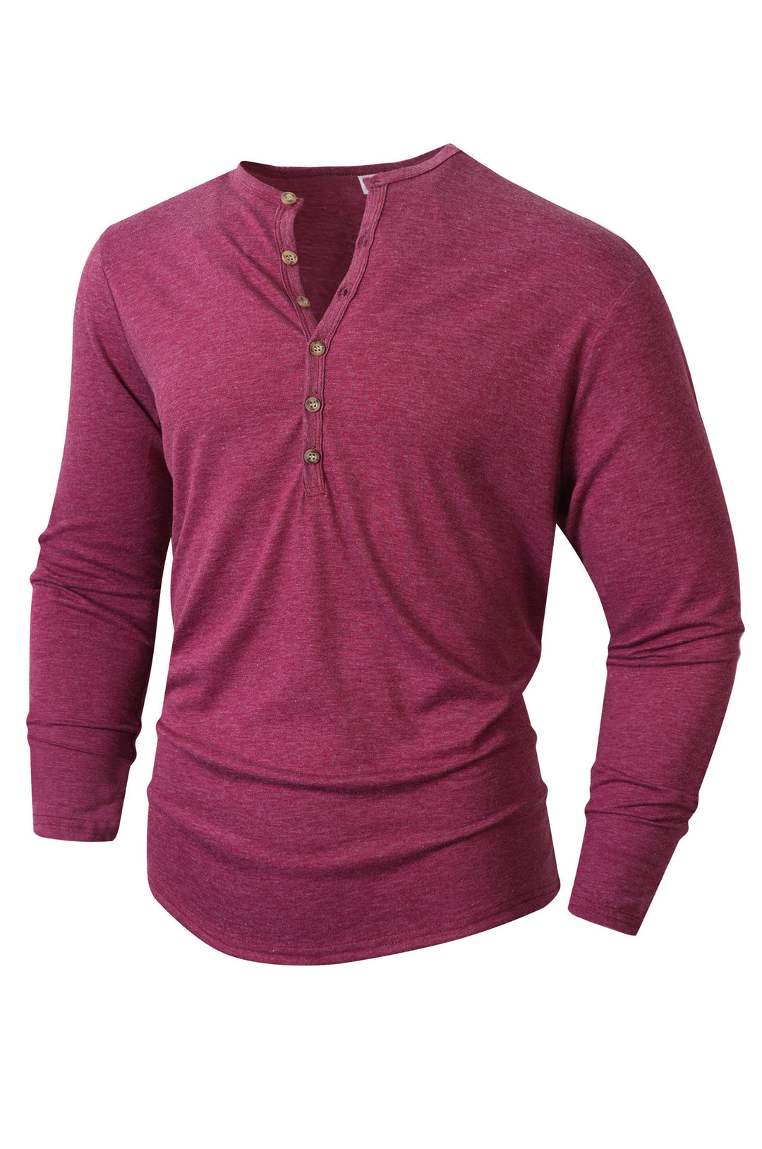 Men's Long Sleeve Shirt with Button Placket Lisslune