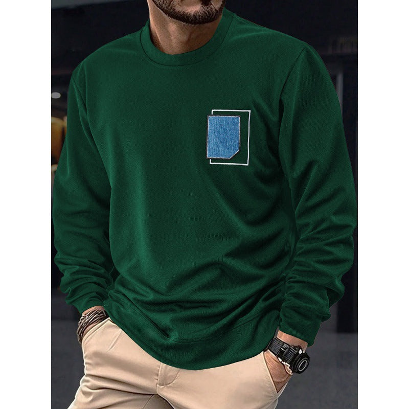 Men's casual crew neck sweater with trendy pocket Lisslune
