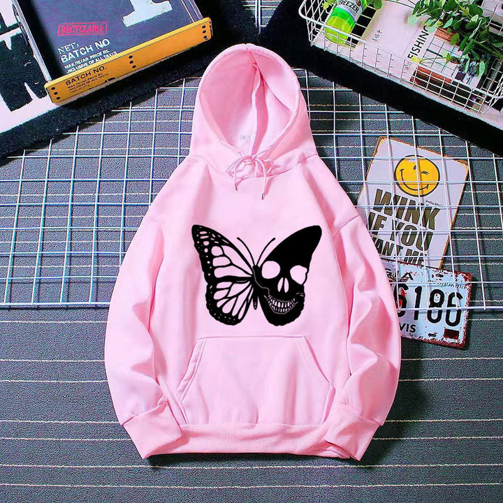 Women's hoodie with creative butterfly skeleton design Lisslune