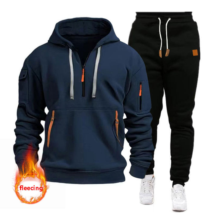 Men's Sports Hoodie Set with Functional Pockets and Breathable Properties Lisslune