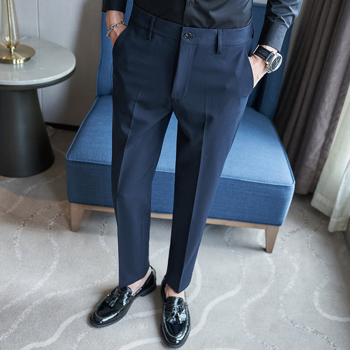 Men's elegant suit trousers with a slim fit and fine stripe pattern Lisslune