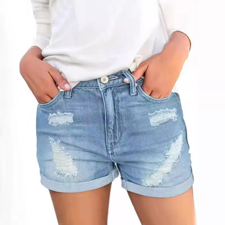 Women’s denim shorts with stylish rip details and casual fit Lisslune