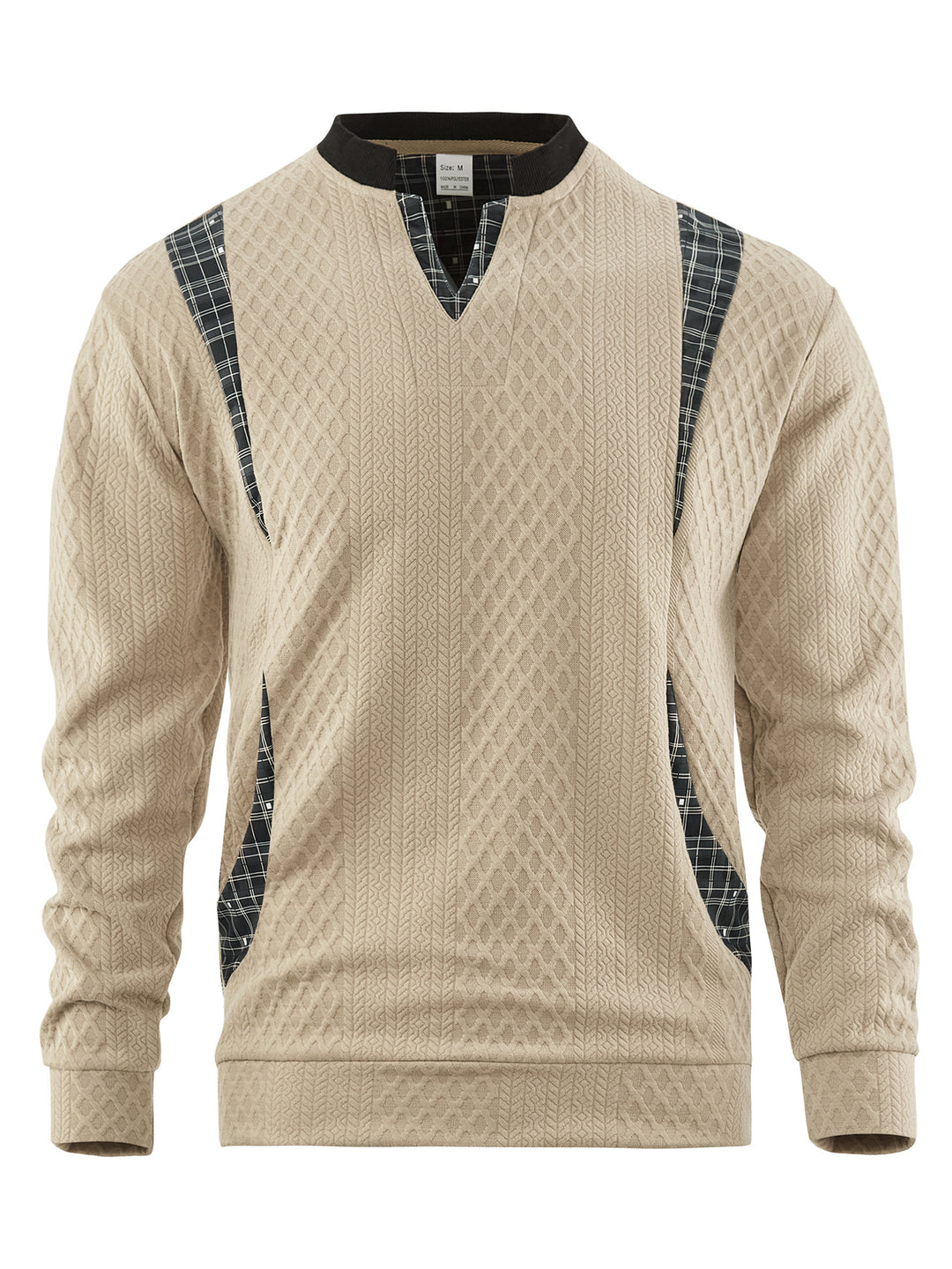 Men's knitted sweater with fashionable check elements Lisslune