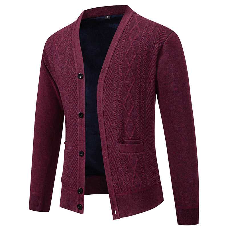 Men's cardigan with textured design and button closure Lisslune