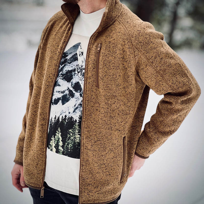 Men's fleece jacket with high collar and practical zip pockets Lisslune