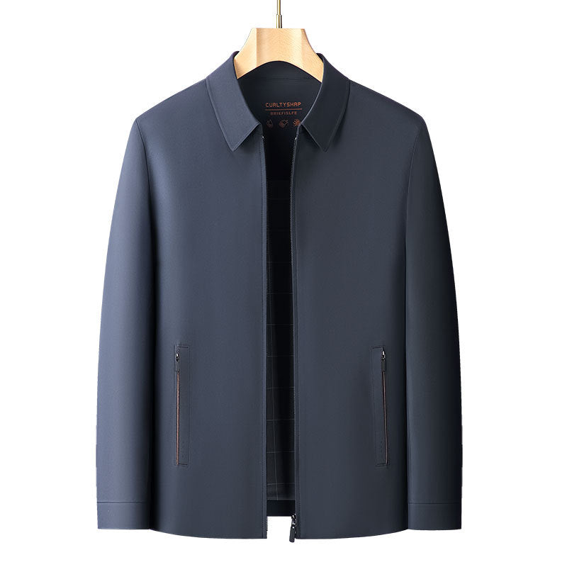 Men's Stylish Transitional Jacket with Urban Cut and Practical Zippered Pockets Lisslune