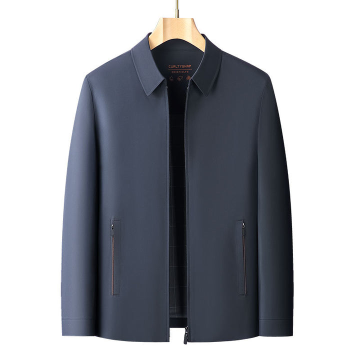 Men's Stylish Transitional Jacket with Urban Cut and Practical Zippered Pockets Lisslune