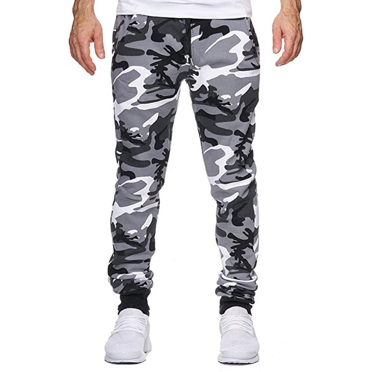 Men's cargo pants with trendy camouflage design and elastic waistband Lisslune