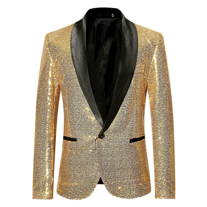 Men's Sequin Blazer with Elegant Lapel and Slim Fit Cut Lisslune