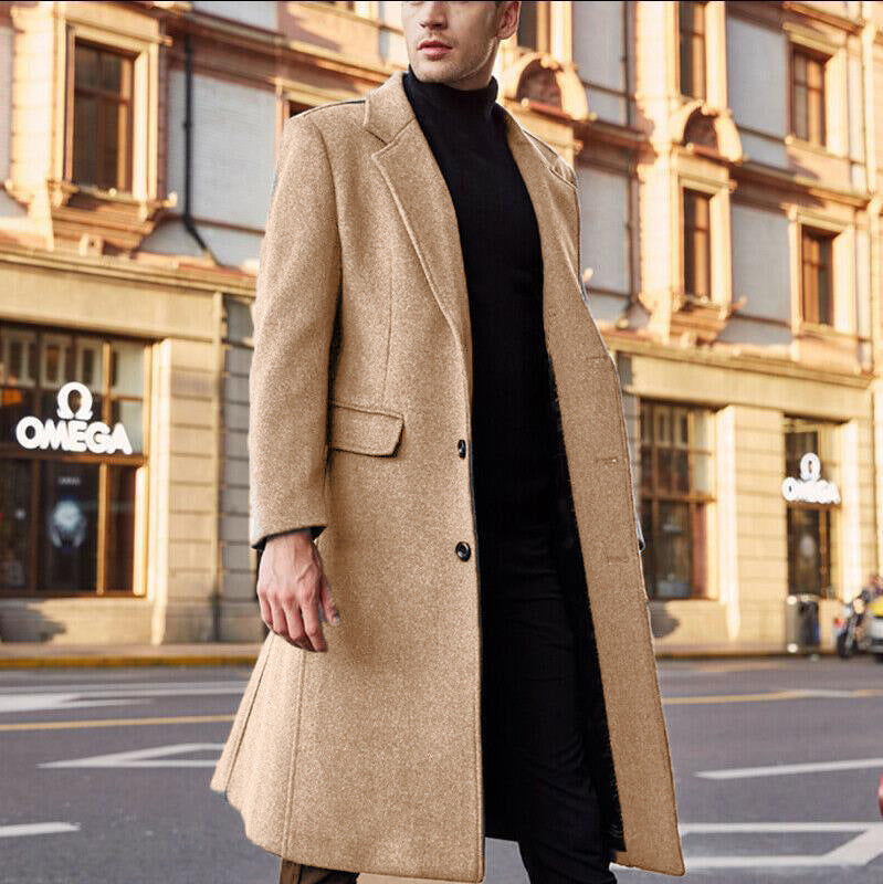 Men's elegant long-cut wool coat Lisslune