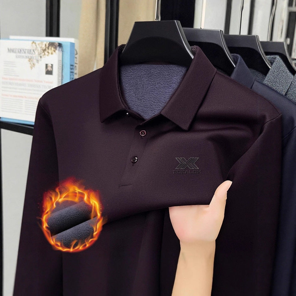 Men's Long Sleeve Polo Shirt made of thermal insulating material Lisslune