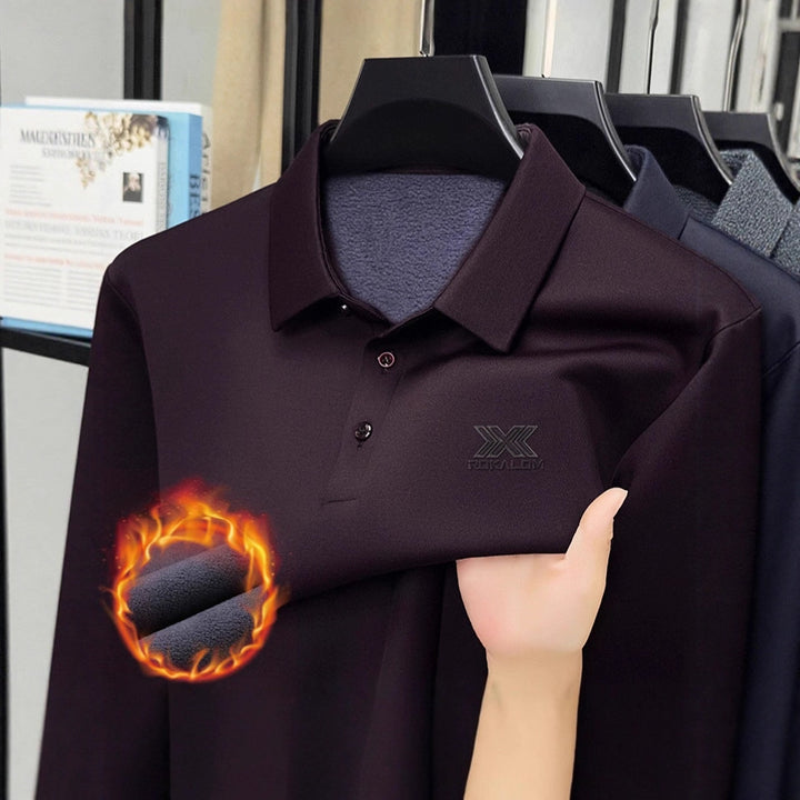 Men's Long Sleeve Polo Shirt made of thermal insulating material Lisslune