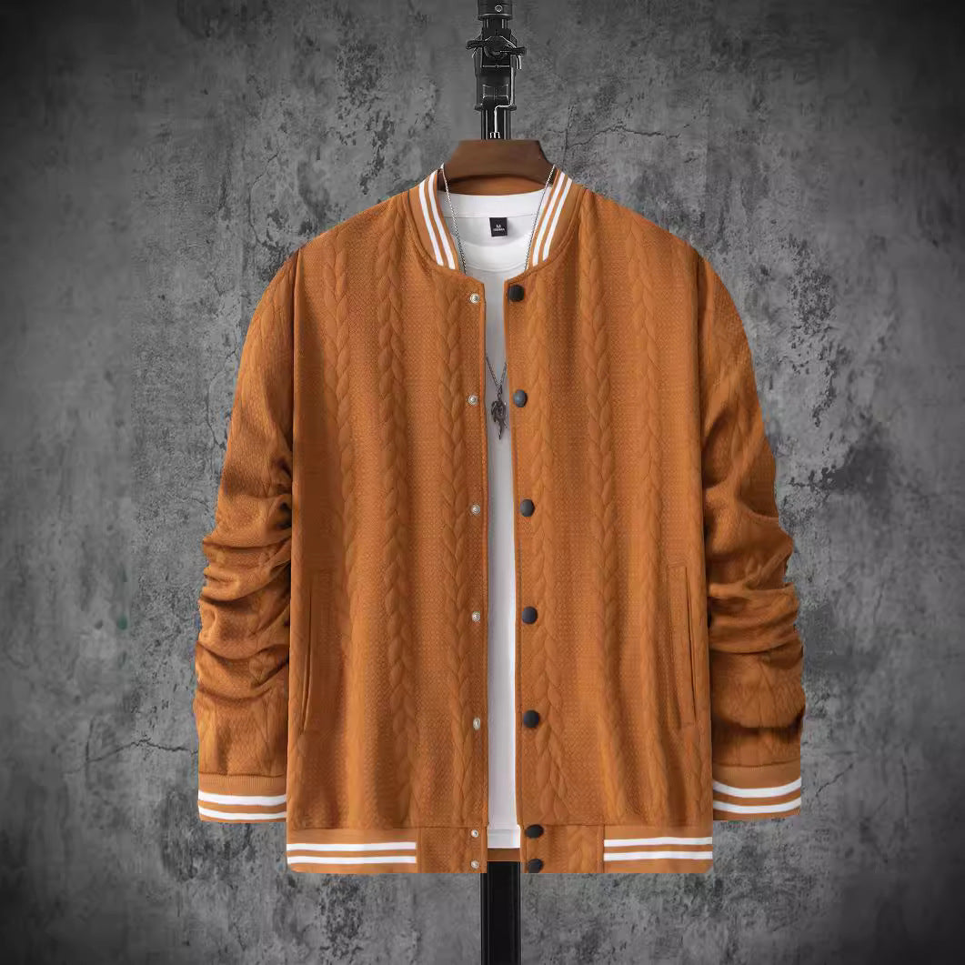 Men's sporty bomber jacket with striped collar Lisslune