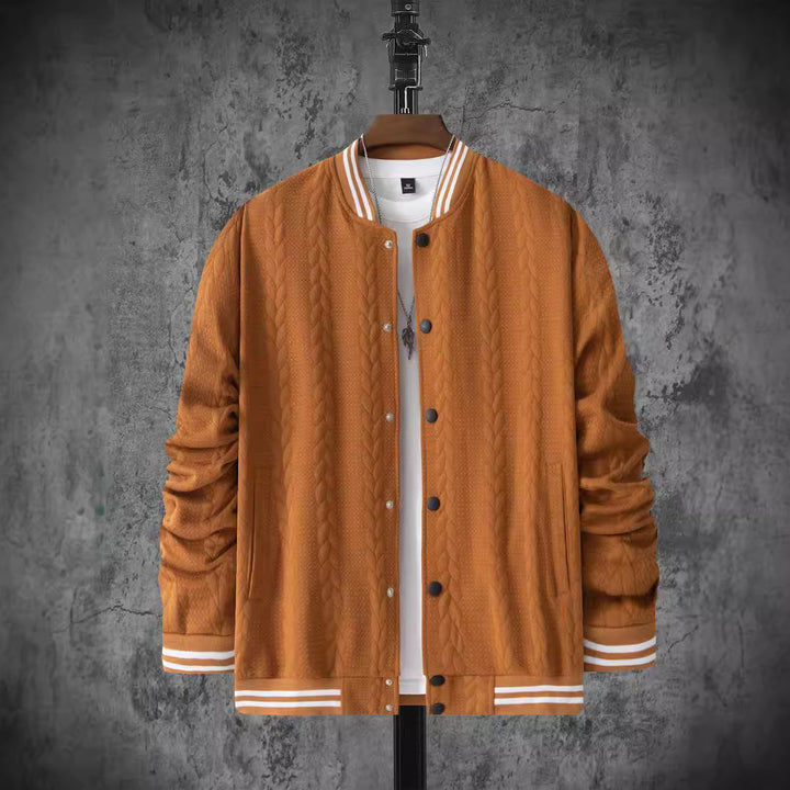 Men's sporty bomber jacket with striped collar Lisslune
