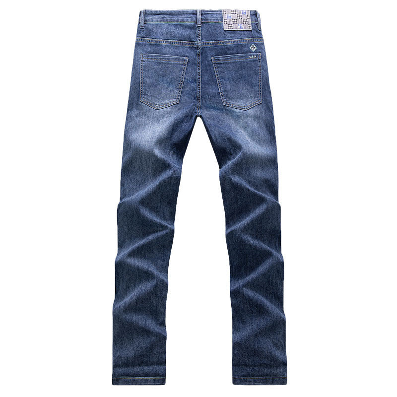 Men's stretch denim pants with fashionable wash Lisslune