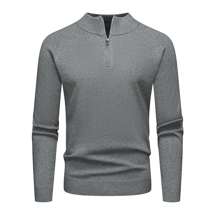 Men's Knit Sweater with Short Zip and Ergonomic Cut Lisslune