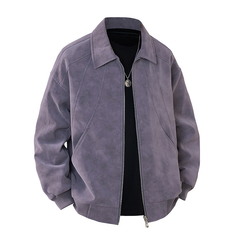 Men's elegant suede jacket with structured cut Lisslune