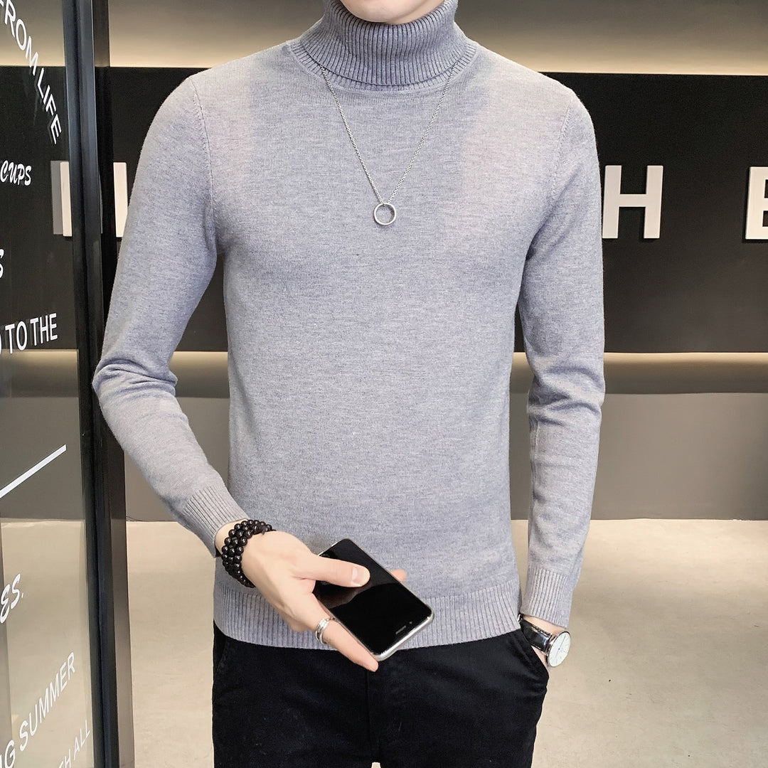 Men's sweater with high collar made of soft knitted fabric Lisslune