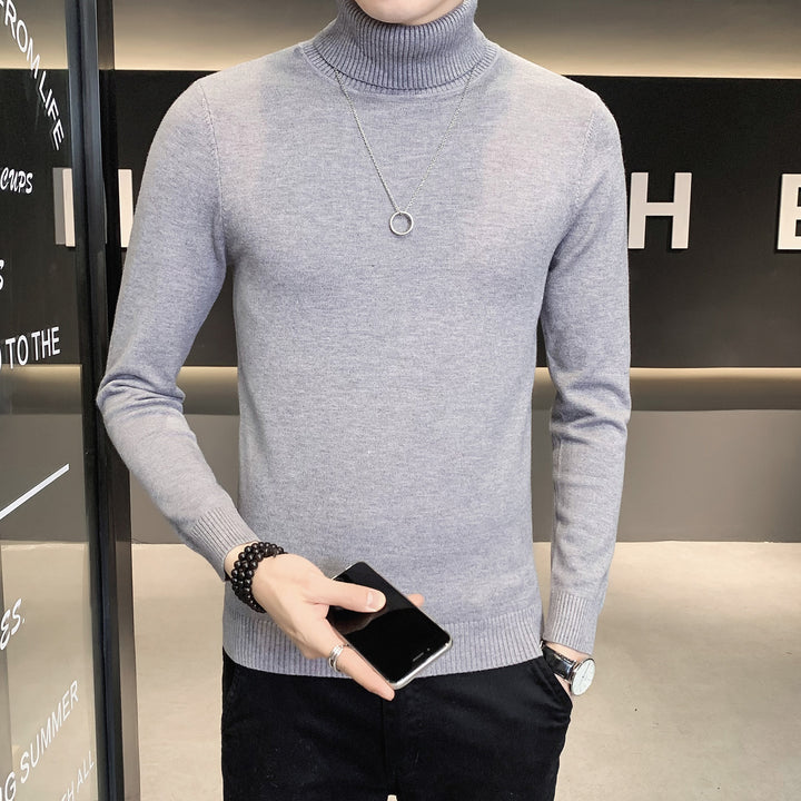 Men's sweater with high collar made of soft knitted fabric Lisslune