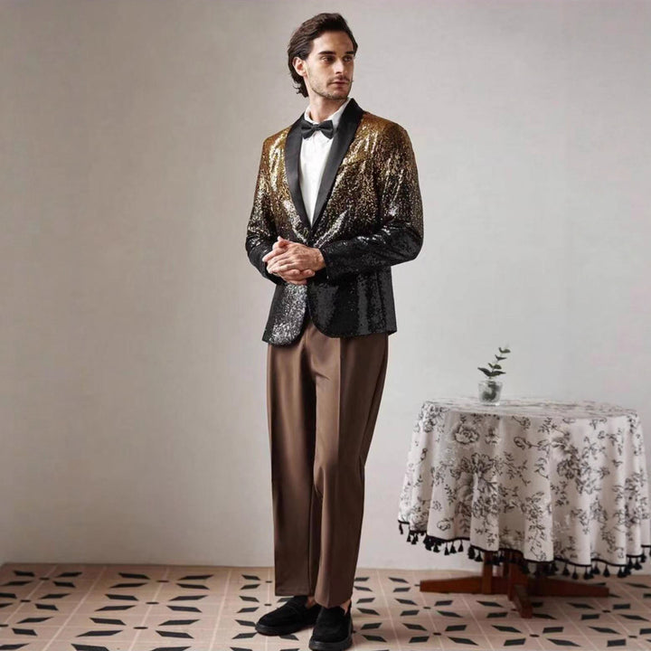 Men's Shimmering Sequin Blazer Lisslune
