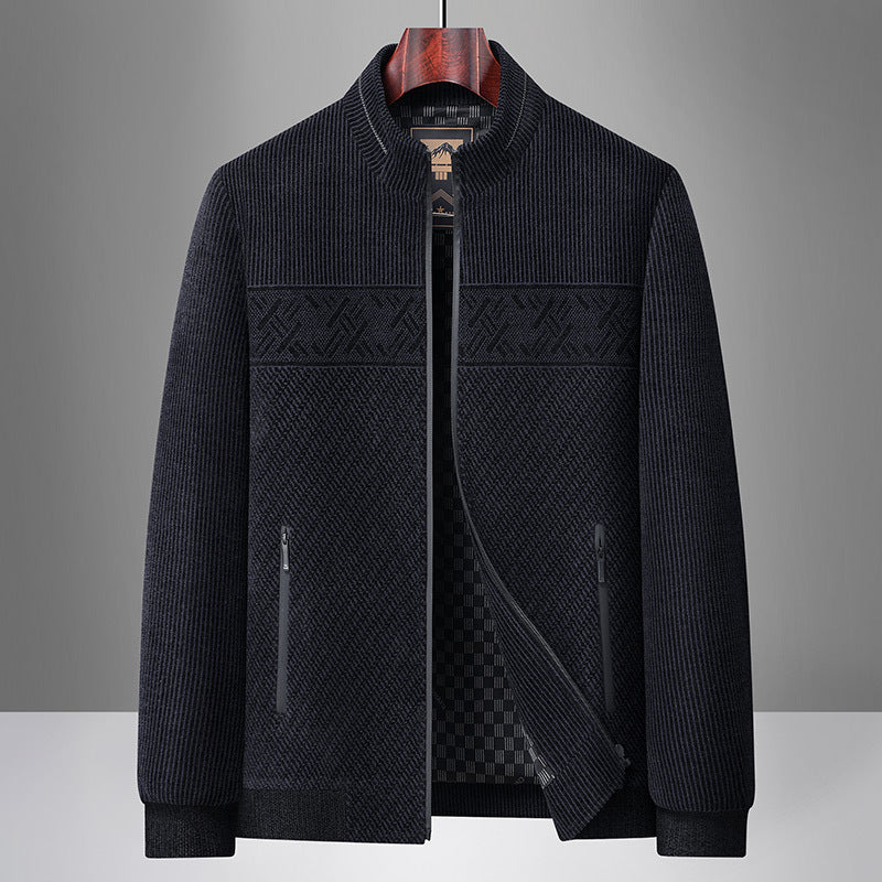 Men's Modern Cardigan with High Collar Lisslune