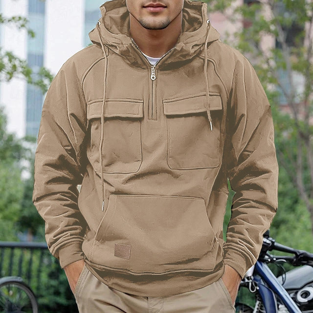 Men's stylish hooded jacket with practical pockets Lisslune