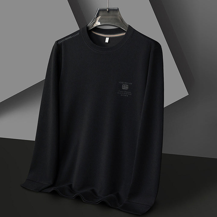 Men's Stylish Long Sleeve Sweater with Structured Rib Design Lisslune