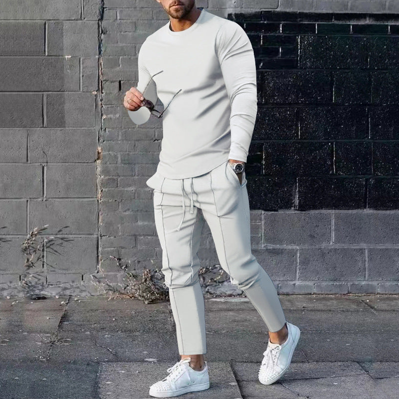Men's casual long sleeve shirt with matching joggers in modern design Lisslune
