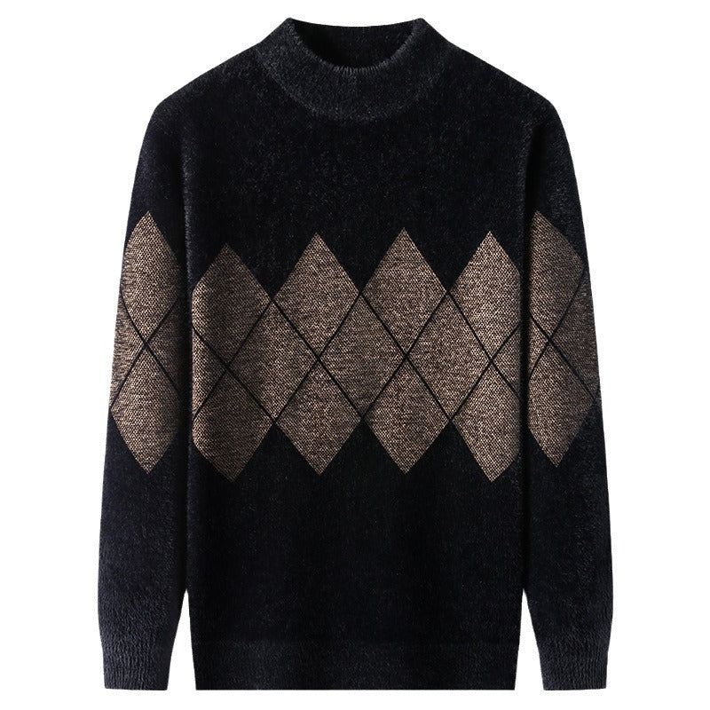 Men's stylish sweater with decorative diamond pattern Lisslune