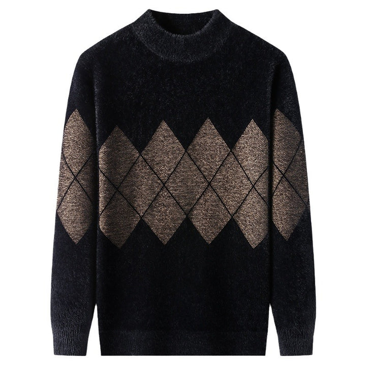 Men's stylish sweater with decorative diamond pattern Lisslune