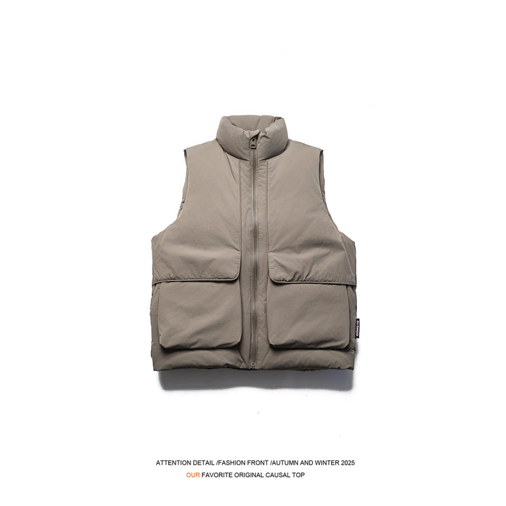 Men's Quilted Transitional Jacket with High Collar and Generous Pockets Lisslune