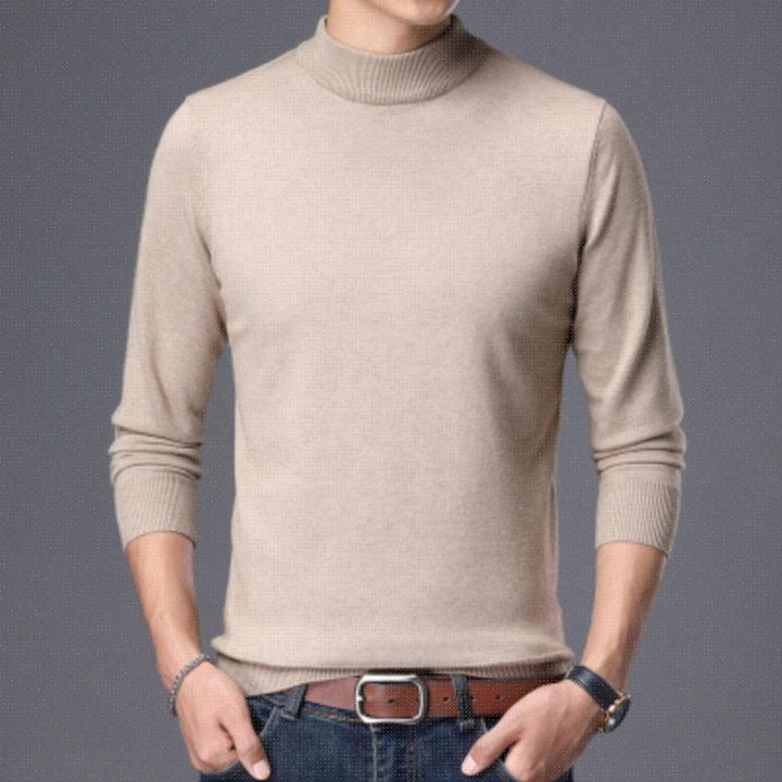 Men's High-Quality Turtleneck Sweater Made of Fine Knit Lisslune