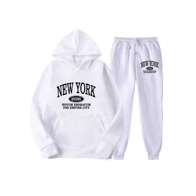 Women's hoodie set with versatile lettering and comfortable pockets Lisslune